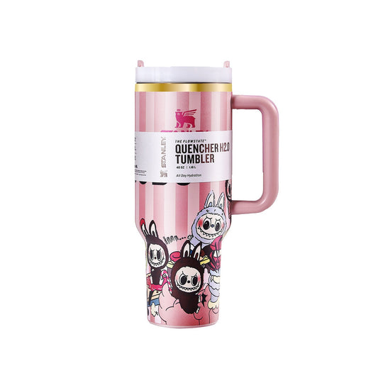 Limited Edition Stanley x Labubu Tumbler - Pink Stripe Quencher