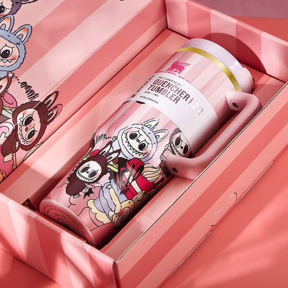 Limited Edition Stanley x Labubu Tumbler - Pink Stripe Quencher